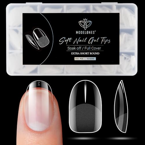 Modelones Half Matte Oval Nail Tips - 510Pcs Gel Extension Kit