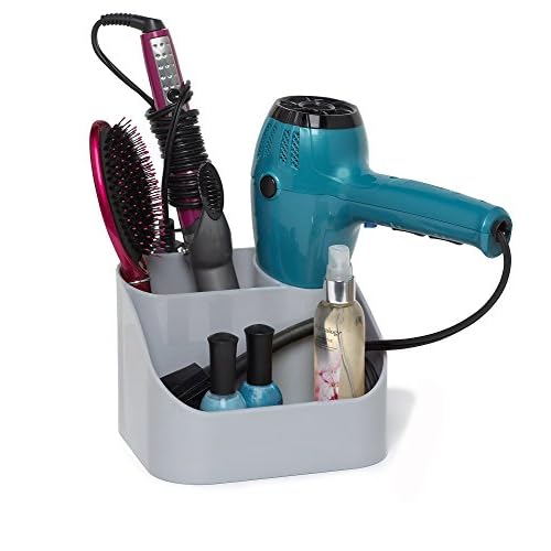 Spectrum Diversified Contour Countertop Hair Care Caddy, Silver