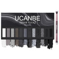 UCANBE Smokey Eyeshadow Palette, Dark Black White Gray Silver Natural Nude Matte Shimmer Eye Shadow Pallet for Smoky Emo Goth Makeup, 12 Color High Pigmented Long Lasting Waterproof Pallete with Brush