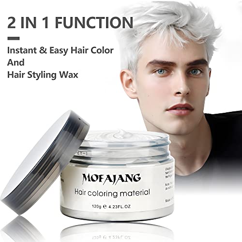 White Hair Wax Color - Temporary Styling Clay 4.23 oz