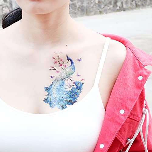 9 Sheets Waterproof Temporary Tattoo Stickers - Colorful Designs