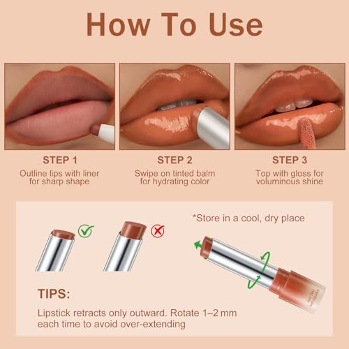 3-Piece Lip Combo Set: Matte Liner, Hydrating Lipstick & Gloss