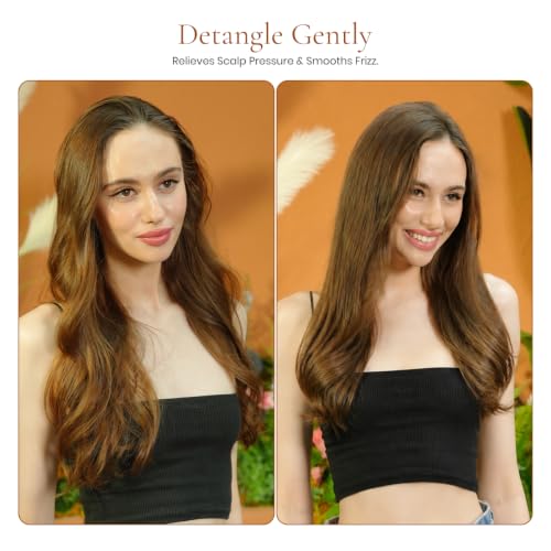 Glow Detangler Hair Brush for Women Wet or Dry, Fine & Curly Hair