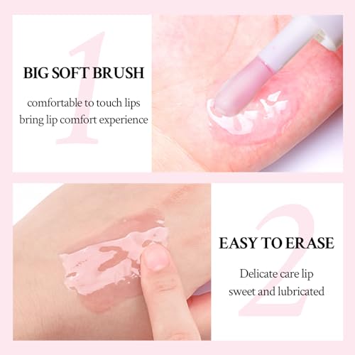 Crystal Jelly Fruit Lip Oil Set - 4 Pack Hydrating Lip Gloss