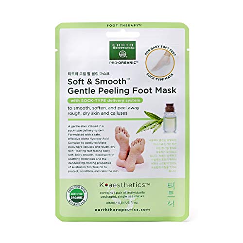 Earth Therapeutics Gentle Peeling Foot Mask - Soft & Smooth (2 Pairs)