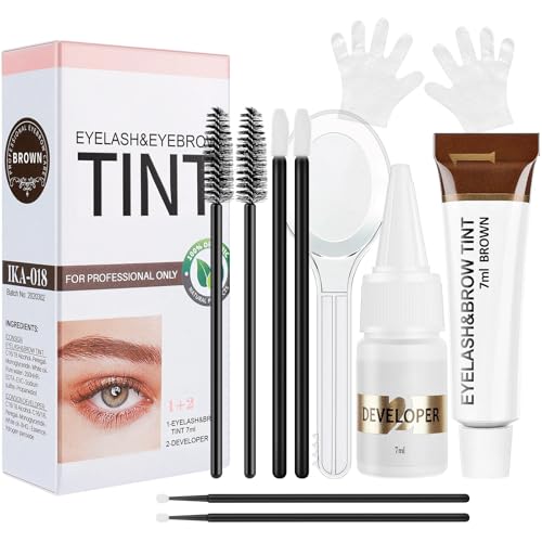 YIMEIR 2-in-1 Eyelash & Eyebrow Color Kit - Brown, Salon Quality