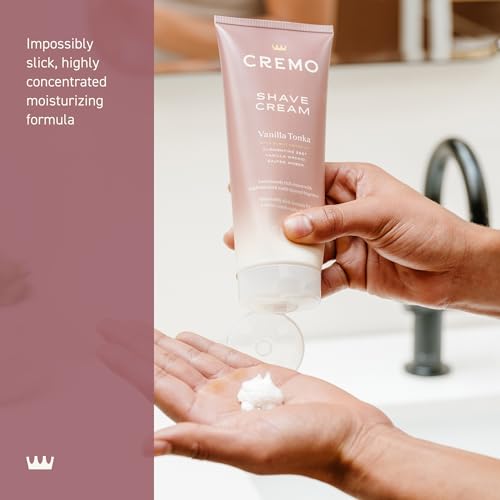 Cremo Women¡¯s Shaving Cream Sensitive Skin, Moisturizing, Vanilla Tonka, Ultra-Slick Shave Cream for Women, Fights Nicks, Cuts and Razor Burn, 6 Fl Oz