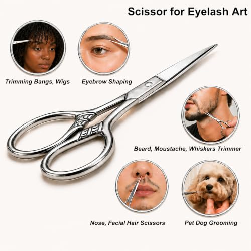 3.5" Precision Facial Hair Scissors | Stainless Steel Grooming Tool