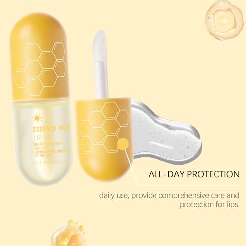 Honey Lip Plumper Gloss - Moisturizing Lip Oil Serum, 2pcs