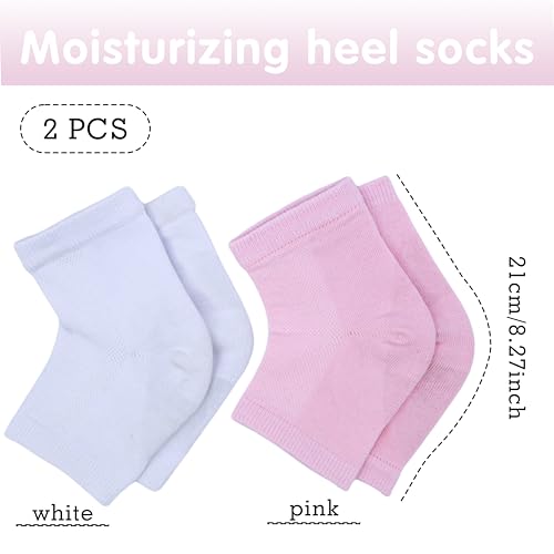 Moisturizing Heel Socks for Dry Cracked Feet - 2 Pairs