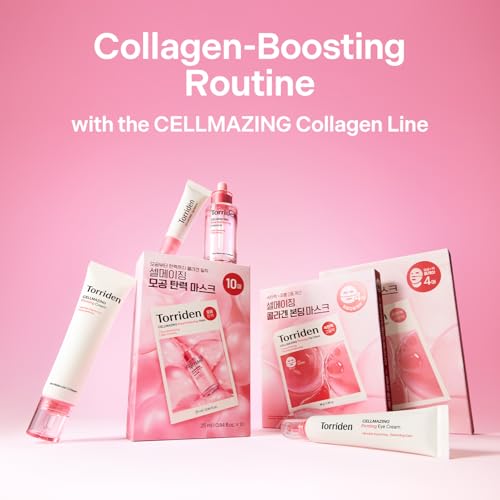 Torriden CELLMAZING Pore Perfecting Mask (10 Sheets) | Elasticity-Boosting Mask for Pores | 5D Collagen Complex, Peptide | Korean Face Mask