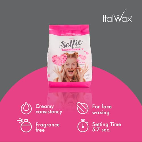 Italwax Face Selfie 500g / 1.1lb - Delicate hard wax for face with oil complex - Perfect for waxing eyebrows, upper lip and sideburns?