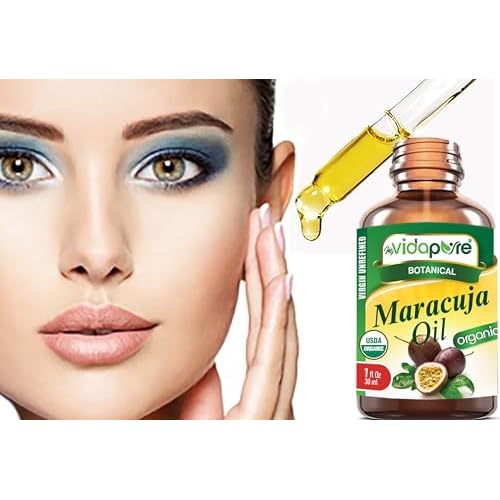 MYVIDAPURE Organic MARACUJA OIL Passion Fruit Certified Organic 100% Natural, Pure WILD GROWTH VIRGIN UNREFINED Brazilian for Skin, Face, Hair, Lip and Nail Care (1 Fl Oz)