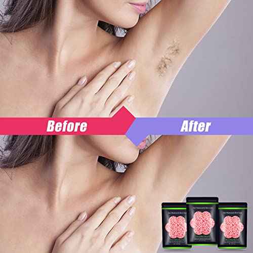 Wax Beads for Hair Removal 10.5oz/ 300g, Auperwel Hard Wax Beans for Brazilian, Face, Bikini, Eyebrow, Legs, At Home Painless Waxing Beads for Women Men 3 packs