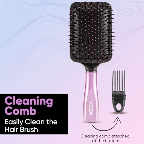 Vega Paddle Brush With Cleaner Simple Design With Emphasis on Function (E18-PB)