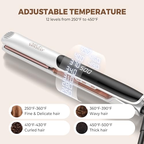 UKLISS 2-in-1 Hair Straightener & Curler, 1" Titanium Flat Iron