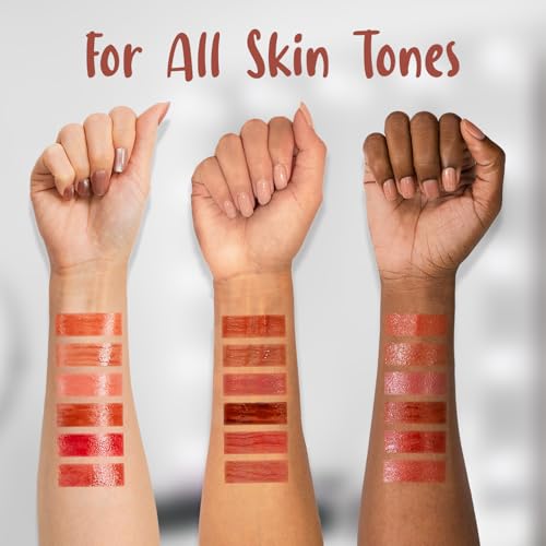 Profusion Cosmetics Lip Glaze Tinted Lip Gloss - Hydrating Lip Stain with Vitamins A & E, Buildable Color, Long Wearing Glossy Finish with Non-Sticky Formula, 7 Stunning Shades (Maple Glaze)