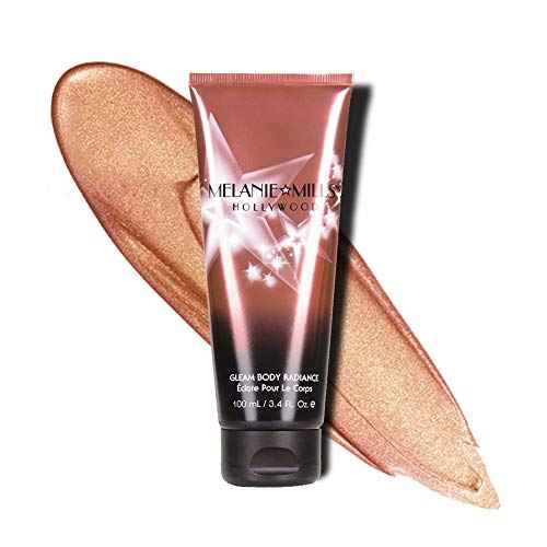 Melanie Mills Hollywood Gleam Body Radiance All In One Makeup, Moisturizer & Glow For Face & Body - Rose Gold, 3.4 fl.oz.