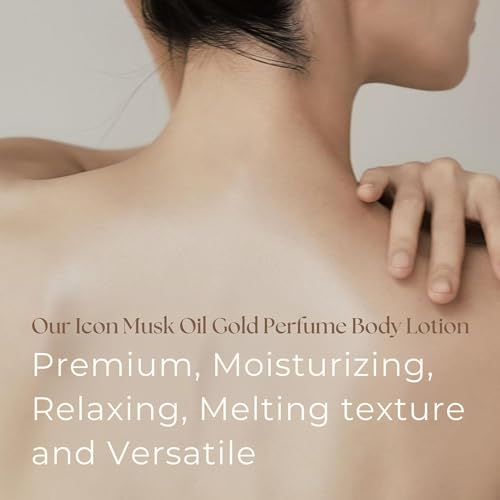 GA-DE Icon Musk Oil Gold Perfume Body Lotion - Lightweight, Quick Absorbing Lotion - Moisturizing Cream with Soothing Actives for Smooth Skin - 6.7 oz
