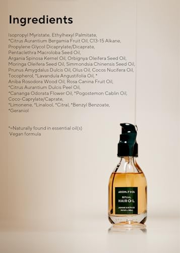 AROMATICA Jasmine & Vetiver Hair Oil - Nourishing Organic Hair Treatment, 1.6 fl oz
