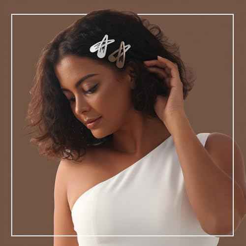 Teenitor 148pcs Snap Hair Clips, 48pcs Hair Barrettes Hair Clips 100pcs Hair Bands, Metal Hair Snap Clips for Women Girls, Barrettes for Women 4 Colors