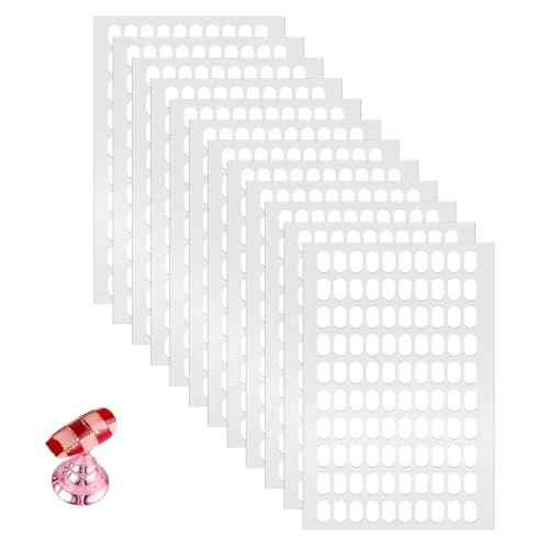 1200 Pcs False Tip Double Sided Adhesive Tapes for Nail Art Display - Pre-cut Strips for Nail Art Holder and Display Book