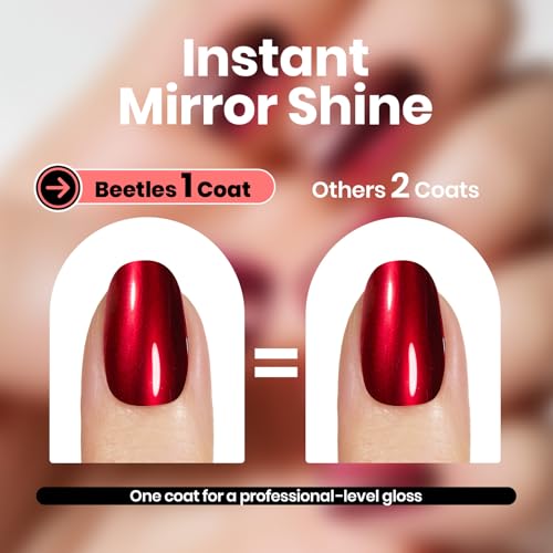 Beetles Red Chrome Mirror Nail Polish - Quick-Drying Metallic