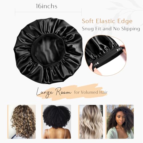 YANIBEST Double Layer Satin Hair Bonnet for Sleeping
