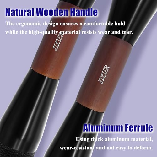Double Ended Foundation Brush - Kabuki & Powder Blending Duo