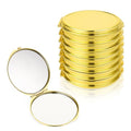 8 Pcs Compact Mirror for Purse, Portable Folding Compact Mirror, Double-Sided 1X/2X Magnifying, Metal Round Shell, Mini Travel Makeup Mirror for Women Bridesmaid Gifts (Gold)