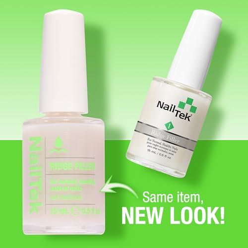 Nail Tek Ridge Filler Formula 1 - Smoothing Nail Strengthener Base Coat, 0.5 fl oz