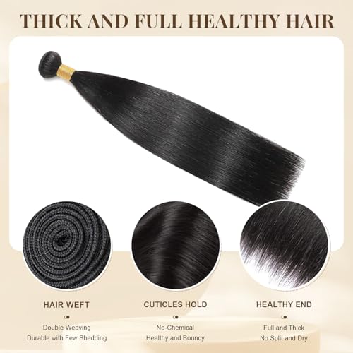 26 Inch Straight Brazilian Virgin Hair Bundle 12A