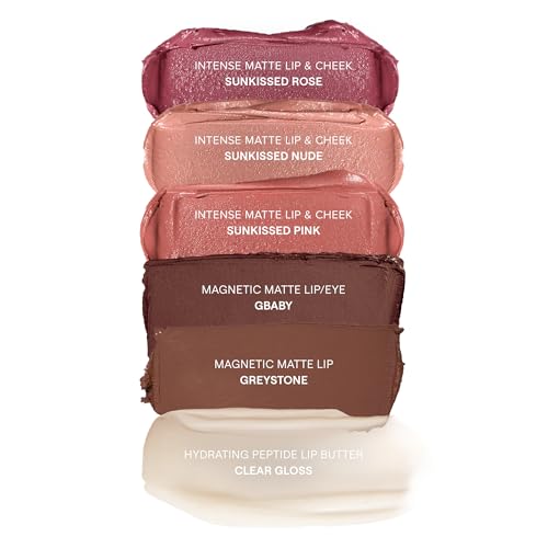 Nudestix Nude Love Lip Palette ? Limited Edition 6-Piece Lip, Cheek & Eye Set in Matte & Glossy Finishes | Vegan, Clean, Multi-Use Makeup in Reusable Collector Tin | Anniversary Nude Collection