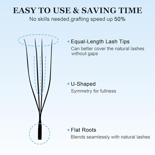 4D U Eyelash Extensions 0.07D 9-13mm Mix Professional Salon