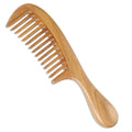 Onedor Green Sandalwood Wide Tooth Hair Comb - Natural Anti-Static Wooden Detangler
