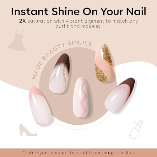 Modelones Nude Pink Gel Nail Polish Set - 6 Neutral Shades, Natural Glow Variation
