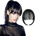 French Bangs Clip-In Hair Piece with Temples Jet Black