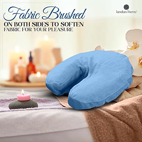 London Linens Extra Thick 100% Cotton Flannel Massage Face Cradle Cover 4 Pcs Baby Blue