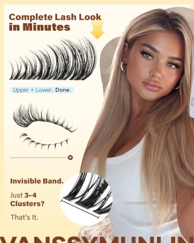 Wispy Fluffy Lash Clusters - D Curl with Bottom Lashes 140pcs