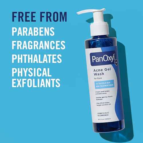 PanOxyl Acne Gel Wash, 2% Salicylic Acid, Moisturizes with Blue Algae and Aloe Vera, Mattifies with Zinc PCA, Nourishes Skin with Green Tea Extract and Betaine, with Allantoin, 6.5oz