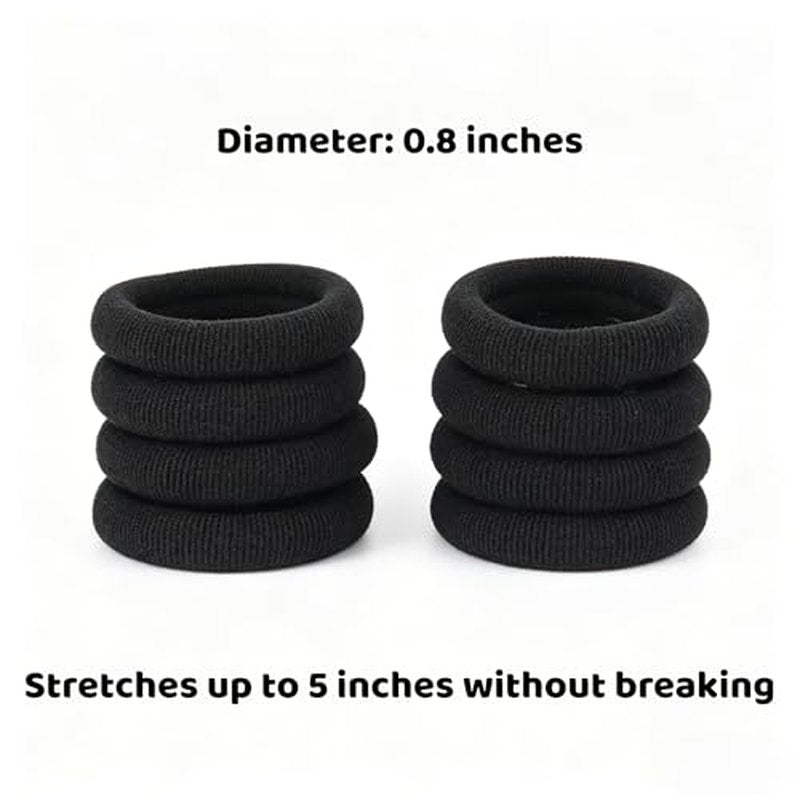 500 Black Baby Hair Ties - Soft Seamless Ponytail Holders for Toddlers