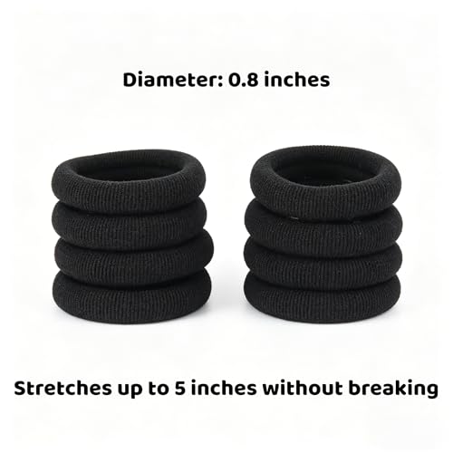 500 Black Baby Hair Ties - Soft Seamless Ponytail Holders for Toddlers