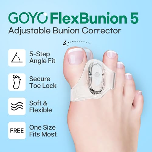 GOYO FlexBunion 5 Toe Corrector & Separator for Bunion Relief