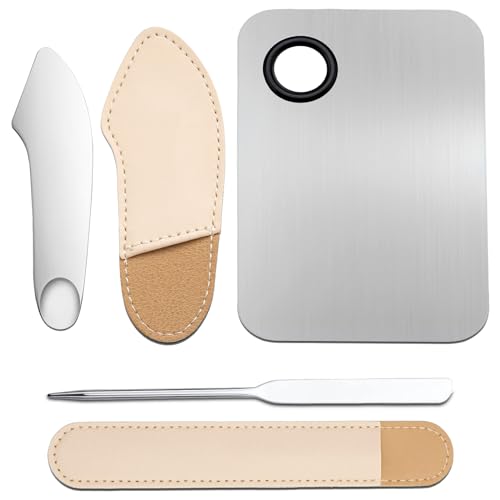 3-Piece Makeup Spatula & Palette Tray Set – Foundation Mixing