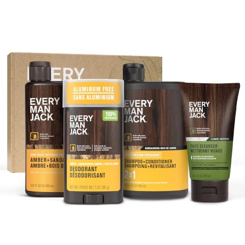 Every Man Jack Men's Shower Gift Set - Amber Sandalwood