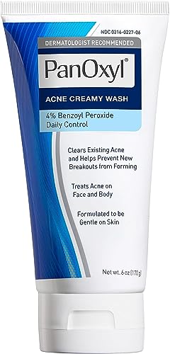 PanOxyl 4 Acne Creamy Wash, 4% Benzoyl Peroxide 6 oz (Pack of 5)