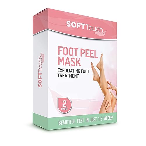 Soft Touch Exfoliating Foot Peel Mask for Dry Cracked Feet & Calluses - 2 Pack