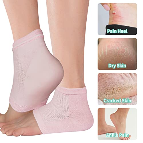 Vaincre Gel Moisturizing Heel Socks for Cracked Feet, 4 Pairs