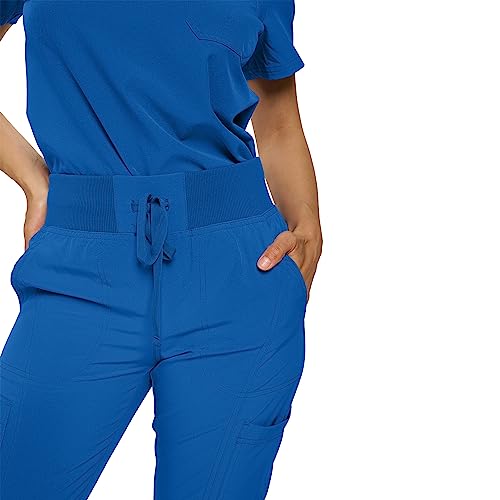 Womens Jogger Scrubs Ribbed Jogger Scrub Pants for Women