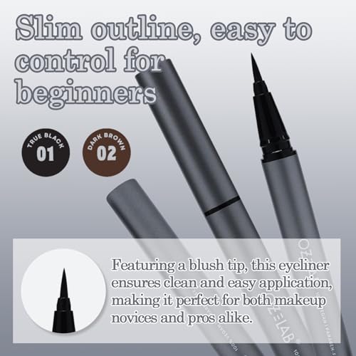 Jet Set Liquid Eyeliner Pen ? Waterproof, Smudge-Proof, Quick-Dry Precision Brush Tip for Smooth Cat Eye & Winged Liner ? Long-Lasting (True Black, 0.07 oz/2 ml £¨pack of 1£©)